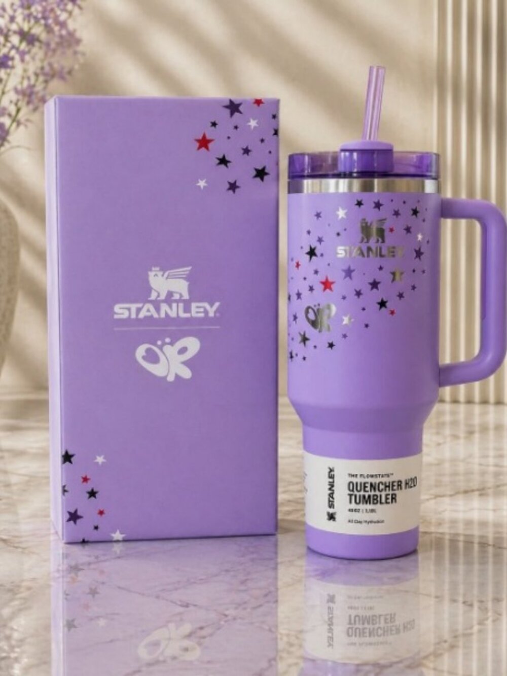Stanley x Olivia Rodrigo Quencher H2.0 FlowState Tumbler 40 OZ Purple Cup NWT